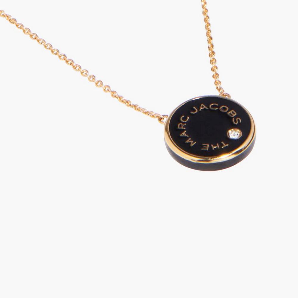 Collar Marc Jacobs Medallion Pendant Mujer Negras Doradas | DJRE-96430