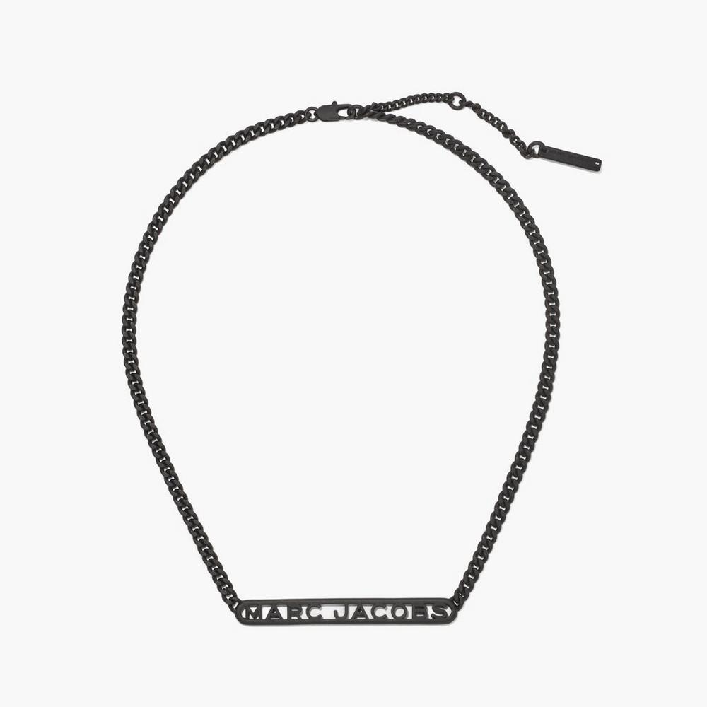 Collar Marc Jacobs Monogram Chain DTM Mujer Negras | KHAM-81365