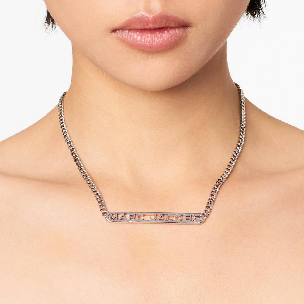 Collar Marc Jacobs Monogram Chain Mujer Plateadas | IUYG-65428