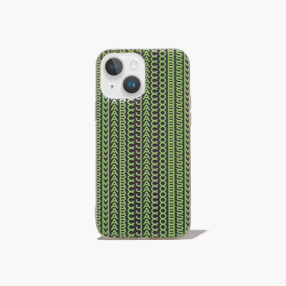 Fundas de Móvil Marc Jacobs Monogram iPhone Case 14 Mujer Gris Verde | NYDA-61529