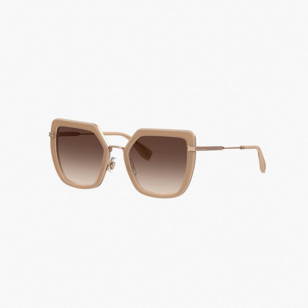 Gafas de Sol Marc Jacobs Icon Oversized Butterfly Mujer Doradas | TRGA-92684