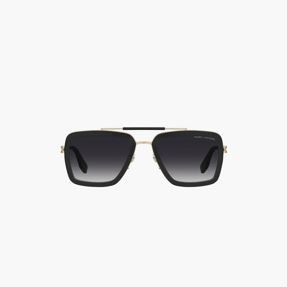 Gafas de Sol Marc Jacobs Icon Square Pilot Mujer Negras | IHBP-27694