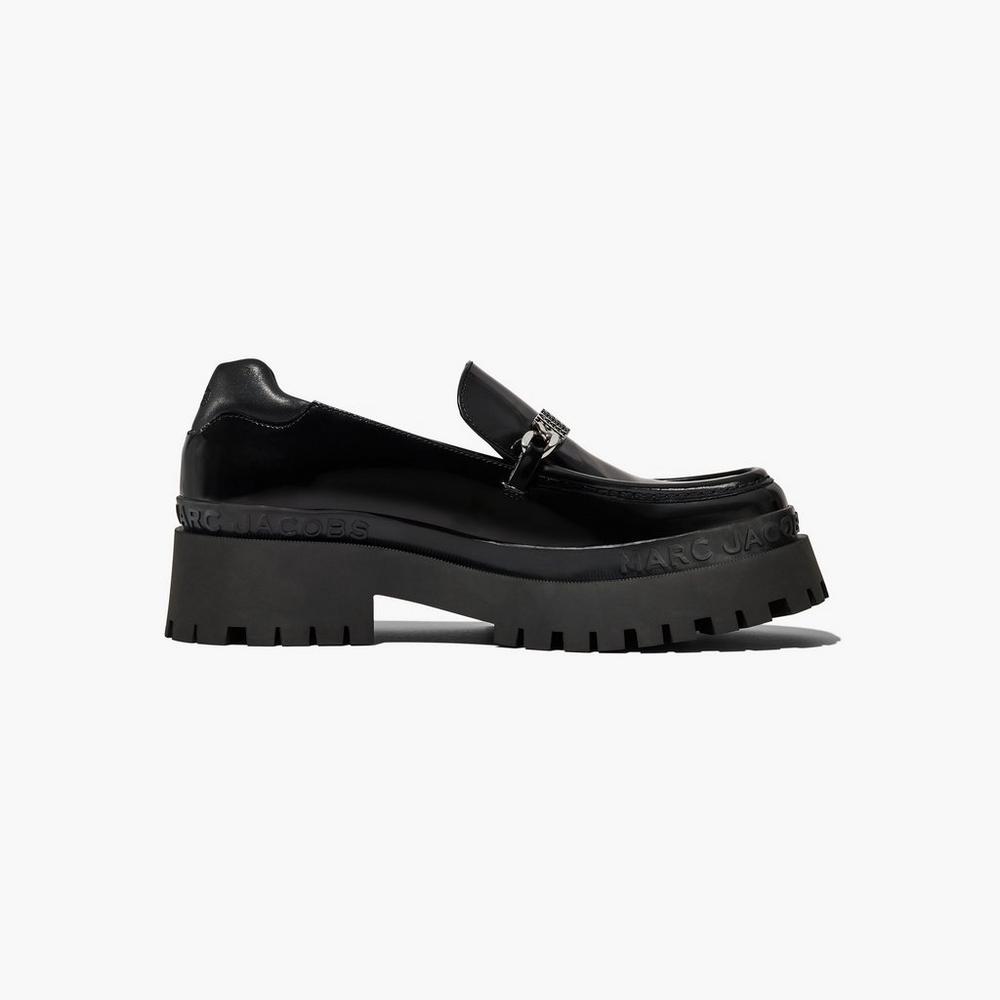 Loafers Marc Jacobs Leather Barcode Monogram Mujer Negras | JCMR-04763