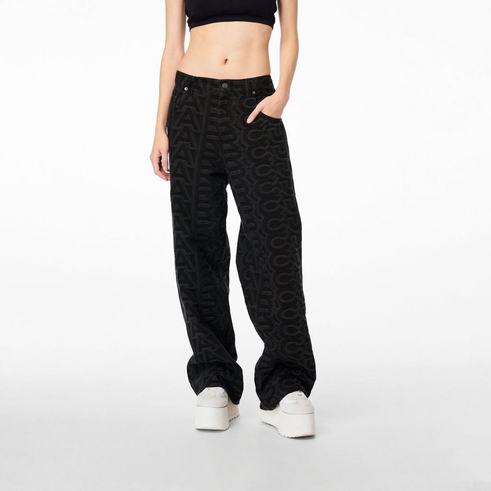 Pantalones Marc Jacobs Monogram Denim Mujer Negras | ZODY-24697