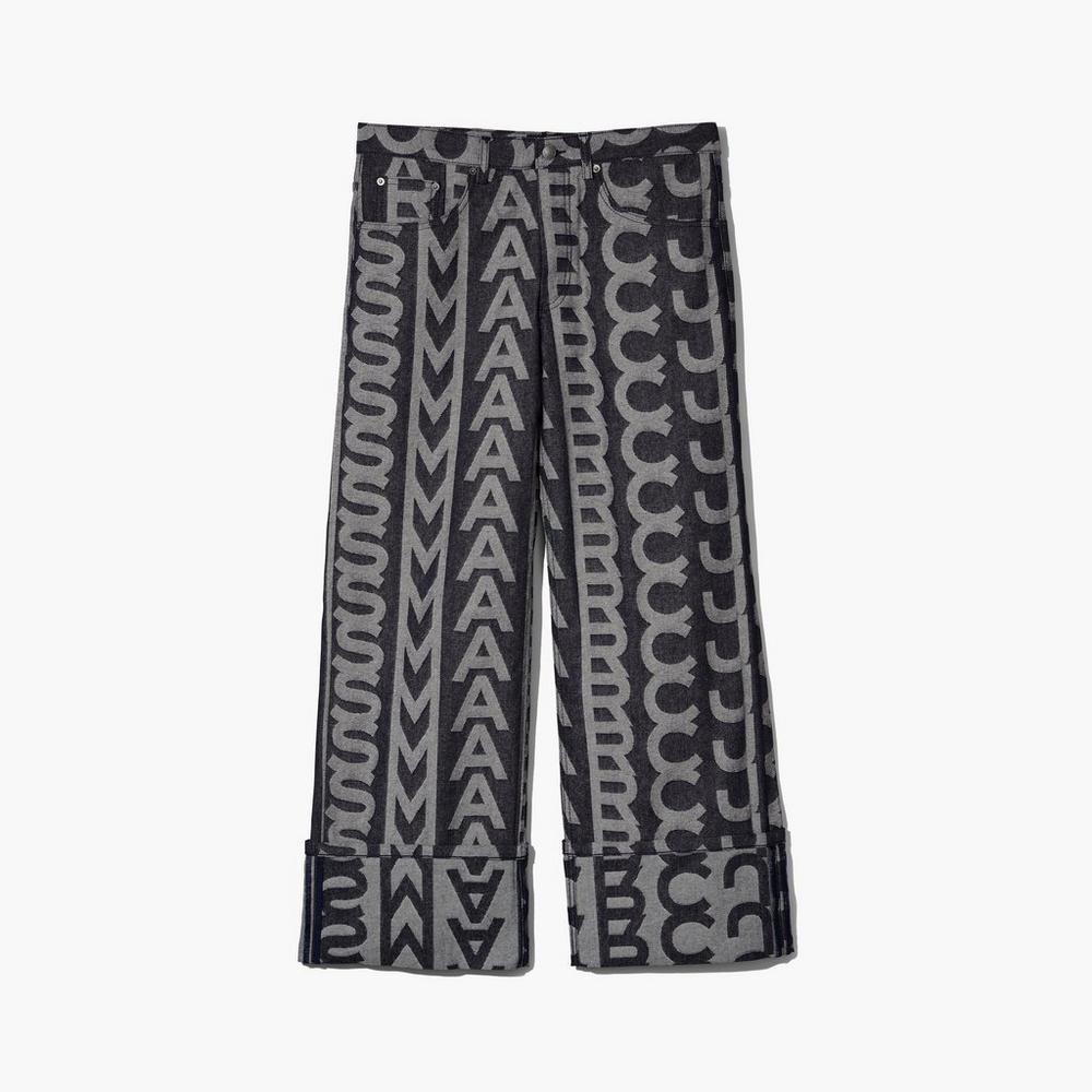 Pantalones Marc Jacobs Monogram Oversized Jeans Mujer Azules | HQNF-29471