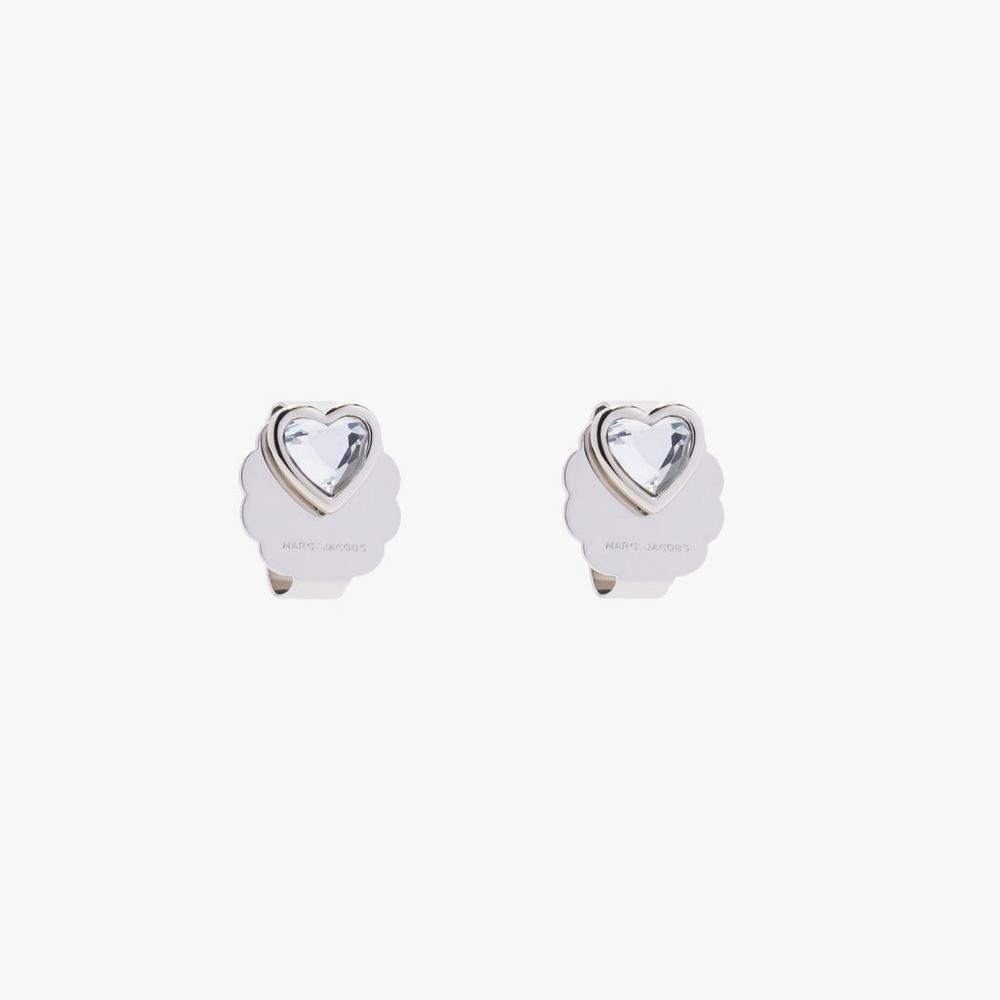 Pendientes Marc Jacobs Charmed Heart Studs Mujer Plateadas | ONFT-94712