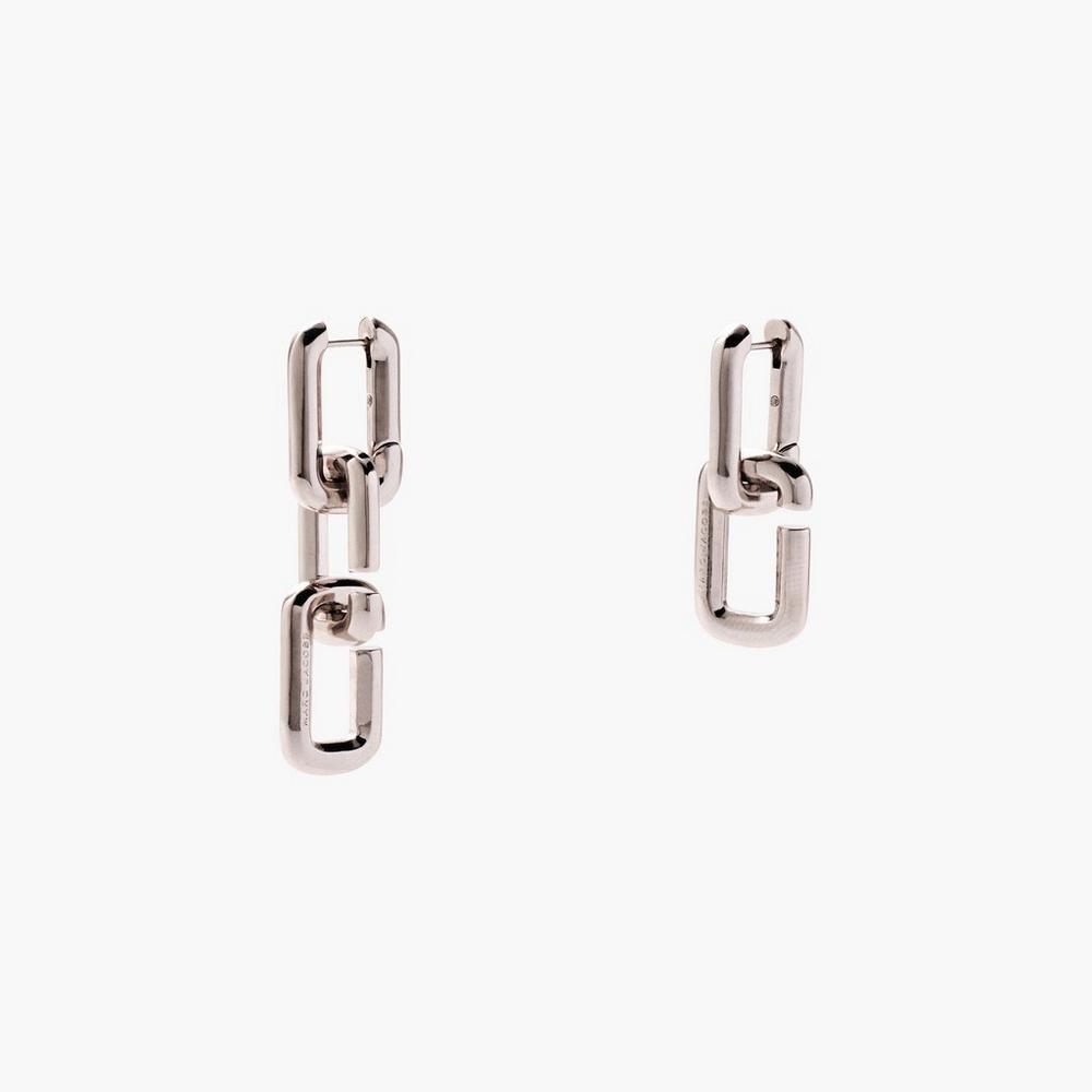 Pendientes Marc Jacobs J Marc Chain Links Mujer Plateadas | VAIC-83019