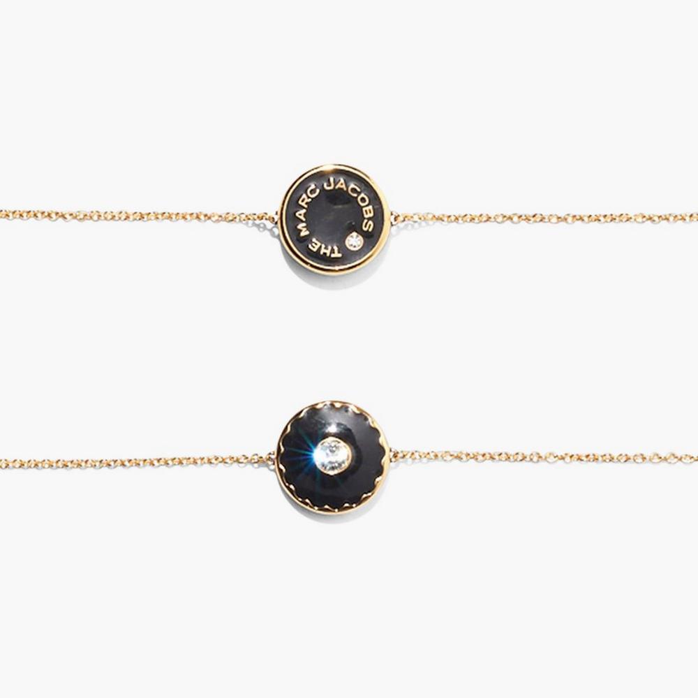 Pulsera Marc Jacobs Medallion Mujer Negras Doradas | DFKJ-47135