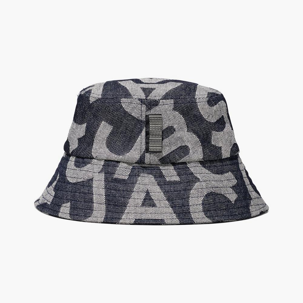 Sombreros Marc Jacobs Monogram Denim Bucket Mujer Azules | ARQT-21856