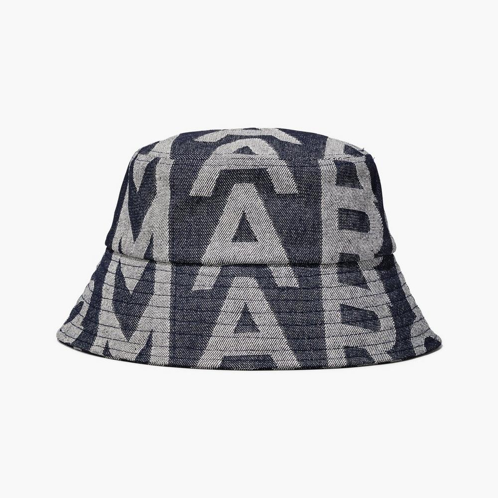 Sombreros Marc Jacobs Monogram Denim Bucket Mujer Azules | ARQT-21856