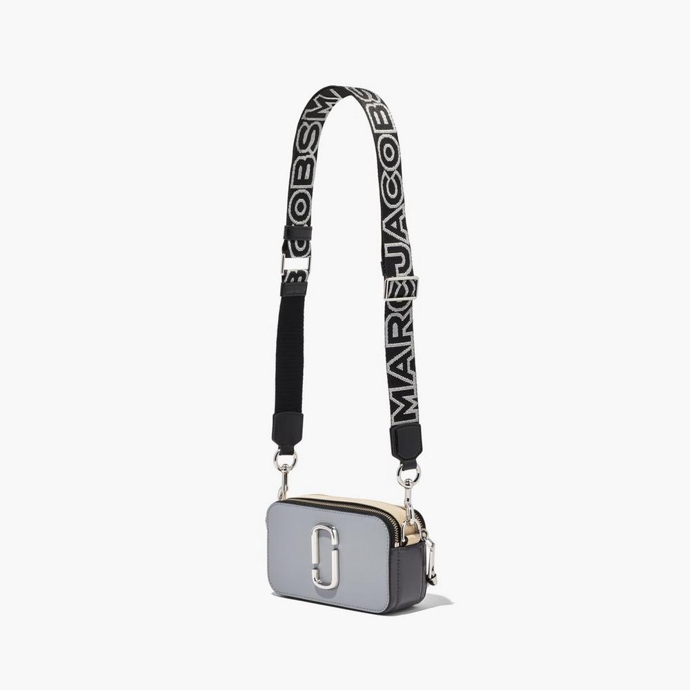 Strap Marc Jacobs Thin Outline Logo Webbing Mujer Negras Plateadas | NGHP-69857