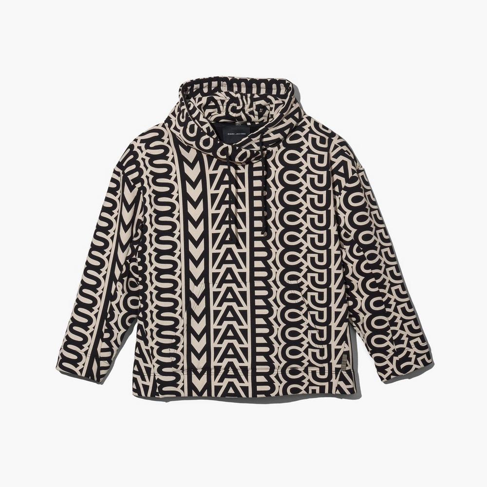 Sudadera Con Capucha Marc Jacobs Monogram Oversized Mujer Negras | NAWI-41850