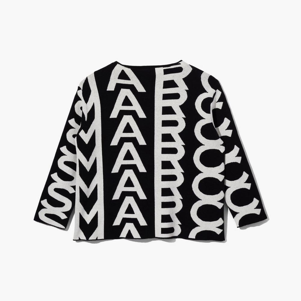 Suéteres Marc Jacobs Monogram Oversized Knit Jumper Mujer Negras | FUCO-13249