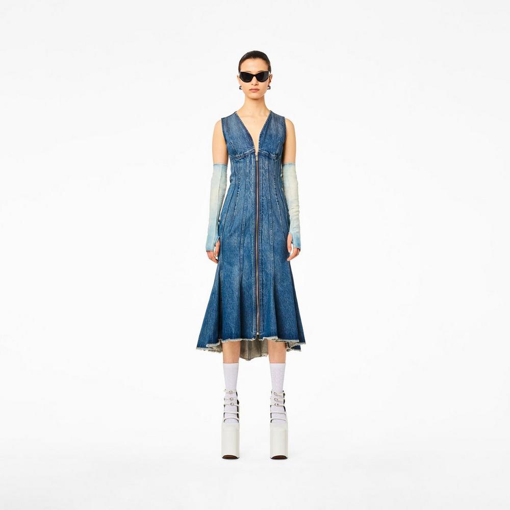 Vestido Marc Jacobs Wave Denim Mujer Azules | CZGW-06547