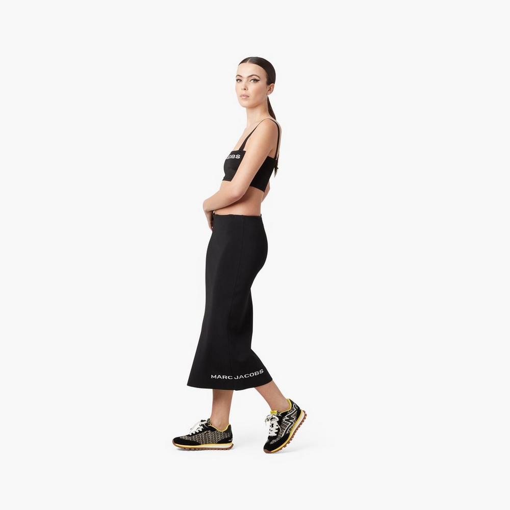 Zapatillas Marc Jacobs Monogram Jogger Mujer Negras Amarillo | QEDP-73528