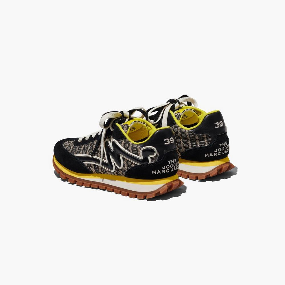 Zapatillas Marc Jacobs Monogram Jogger Mujer Negras Amarillo | QEDP-73528