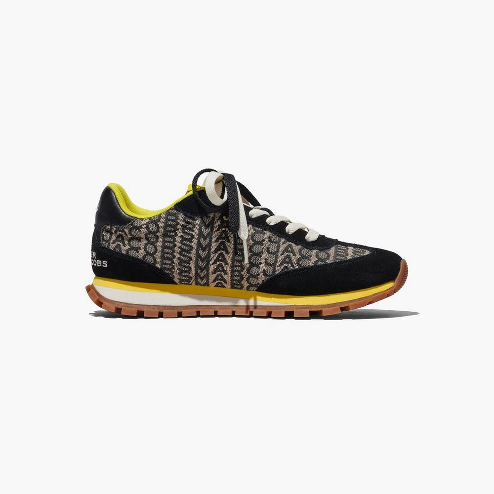 Zapatillas Marc Jacobs Monogram Jogger Mujer Negras Amarillo | QEDP-73528