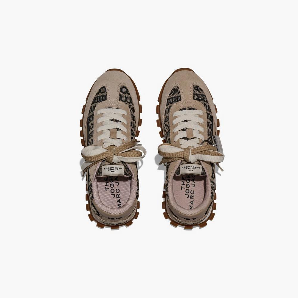 Zapatillas Marc Jacobs Monogram Jogger Mujer Beige Multicolor | QVDM-89167