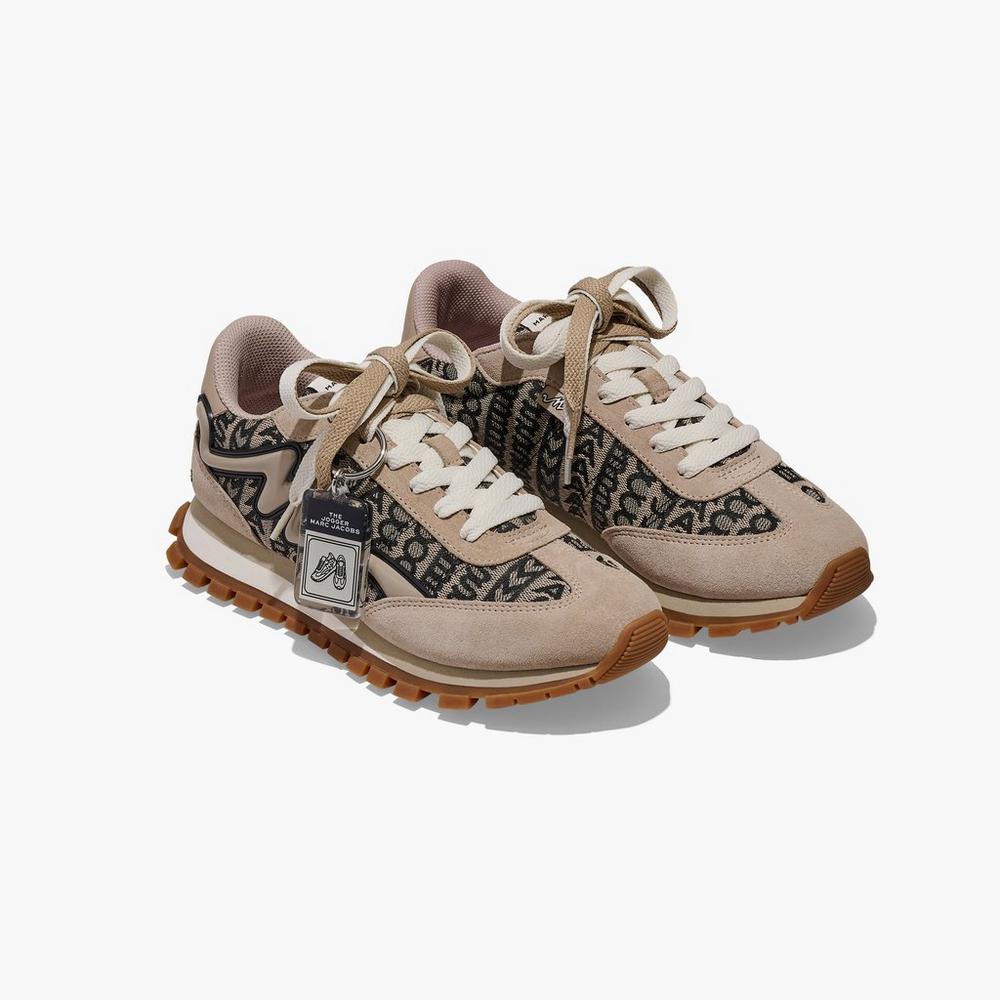 Zapatillas Marc Jacobs Monogram Jogger Mujer Beige Multicolor | QVDM-89167