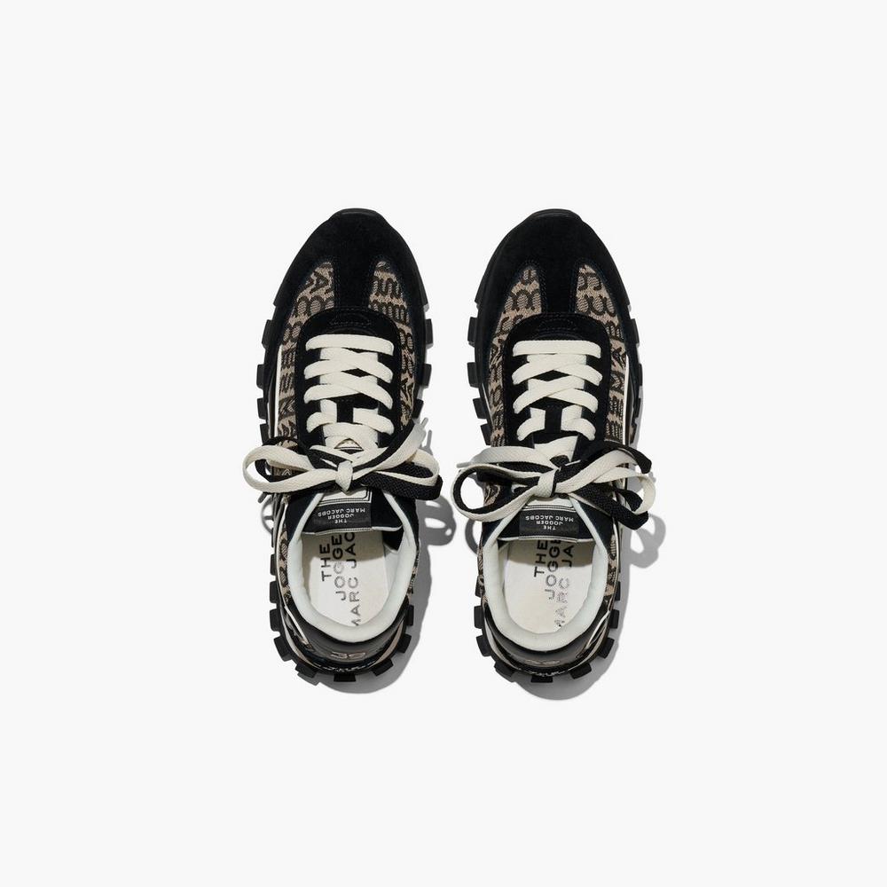 Zapatillas Marc Jacobs Monogram Jogger Mujer Negras Blancas | TMOH-27608