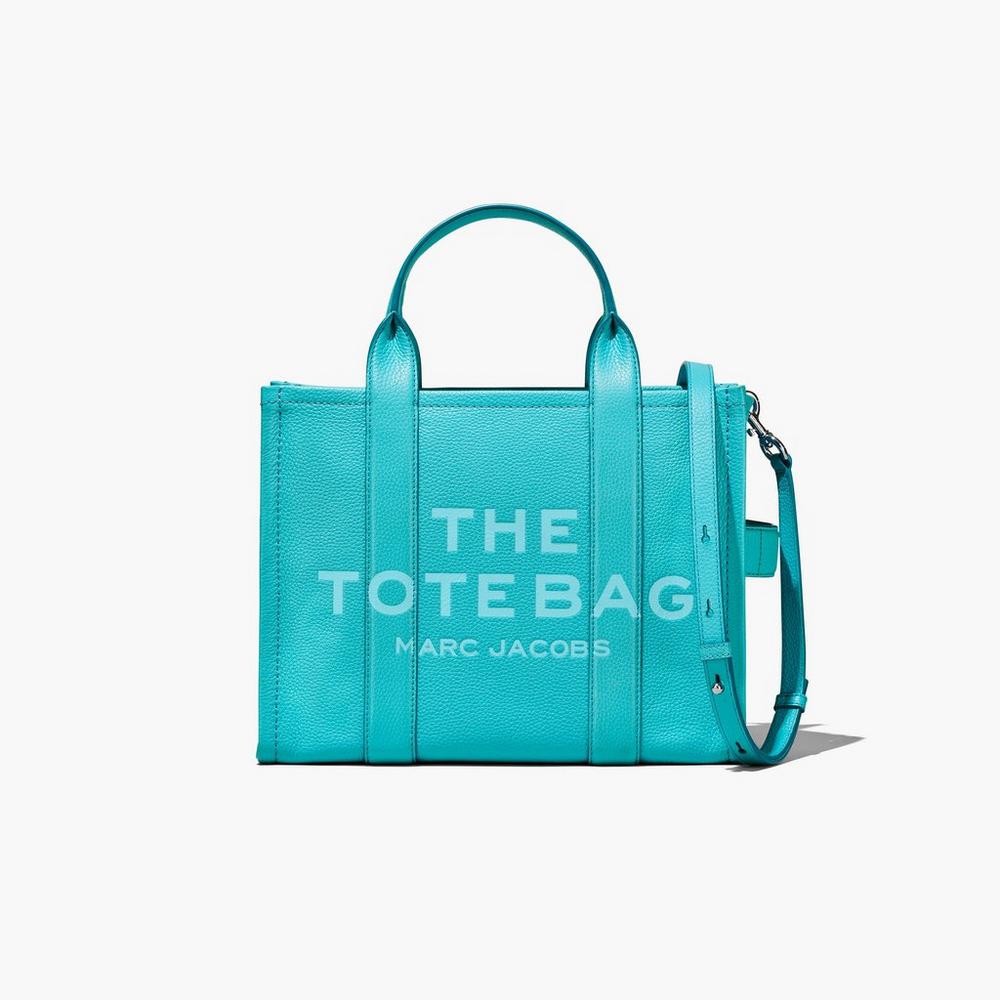 Bolso Tote Marc Jacobs Leather Medium Mujer Darkturquoise | HOYD-98132