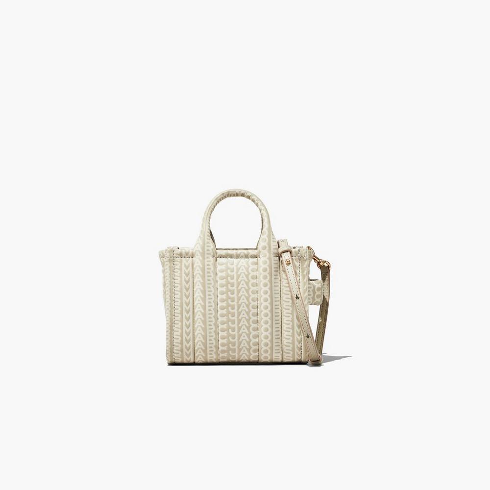 Bolso Tote Marc Jacobs Monogram Leather Micro Tote Mujer Kaki | NPXH-08741