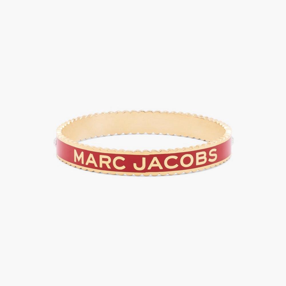 Brazaletes Marc Jacobs Medallion Large Mujer Rojas Doradas | KLPD-76250