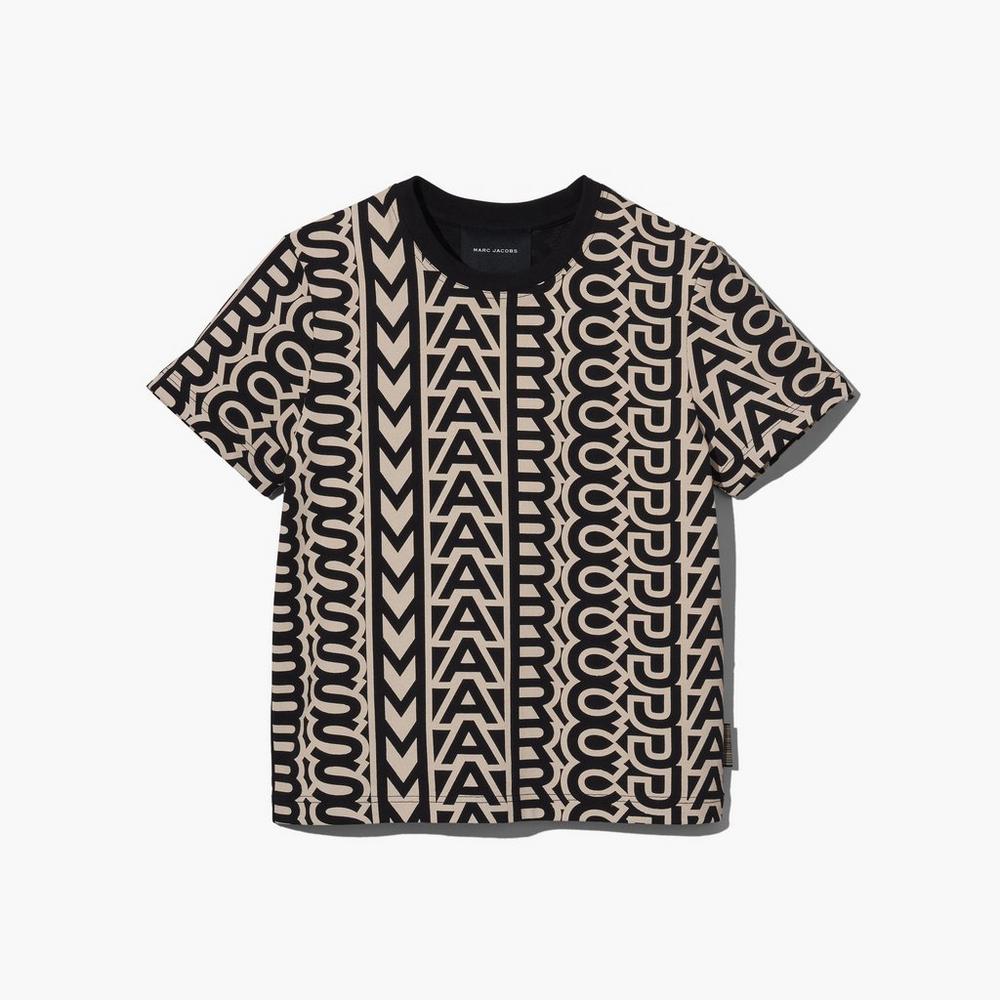 Camiseta Marc Jacobs Monogram Baby Tee Mujer Negras | XWMB-51937