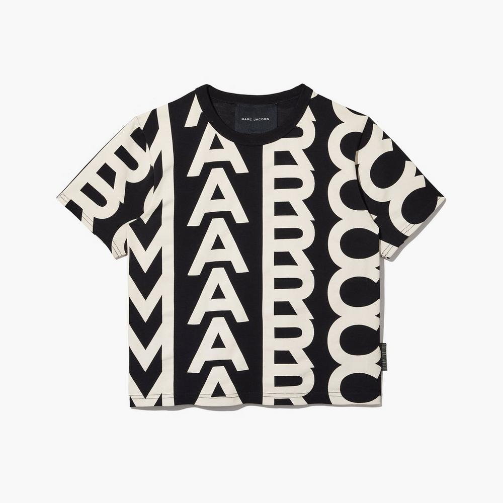 Camiseta Marc Jacobs Monogram Baby Tee Mujer Negras | YDOX-98041