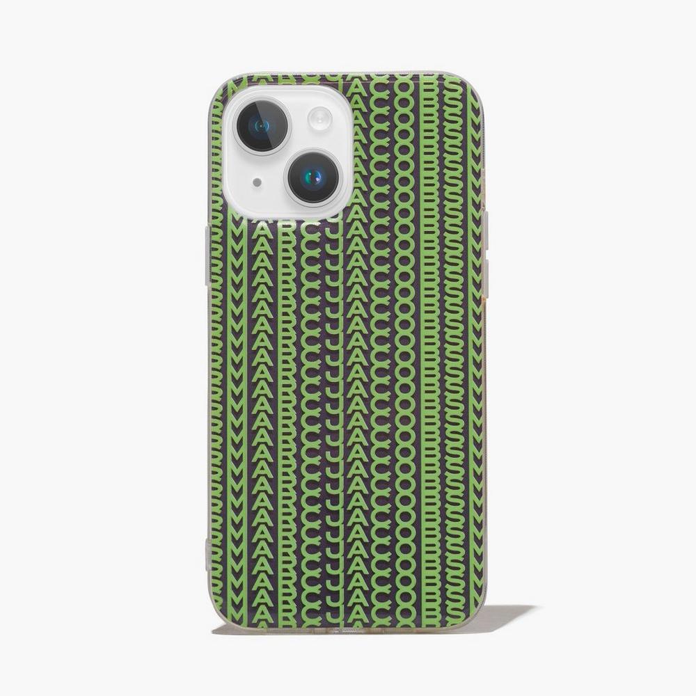 Fundas de Móvil Marc Jacobs Monogram iPhone Case 14 Max Mujer Gris Verde | EBZR-34029