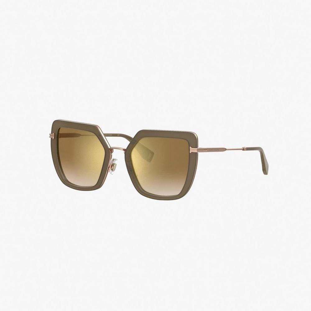 Gafas de Sol Marc Jacobs Icon Oversized Butterfly Mujer Doradas | WUQI-91548