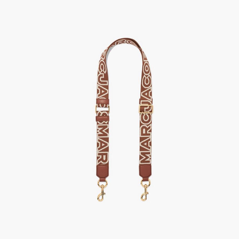 Strap Marc Jacobs Thin Outline Logo Webbing Mujer Marrones Multicolor | XJDT-40537