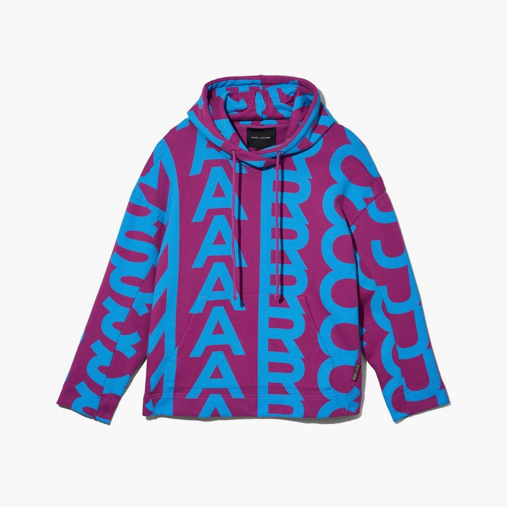 Sudadera Con Capucha Marc Jacobs Monogram Oversized Mujer Moradas Azules | AYMJ-73980